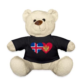 Islande Monténégro Drapeau - Nounours - noir - Devant