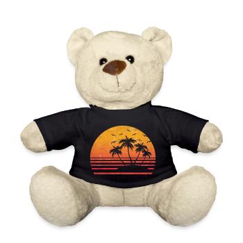 Retro Palm Sun - Teddy Bear - black - Front