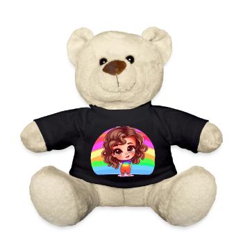 Girl Rainbow - Teddy Bear - black - Front