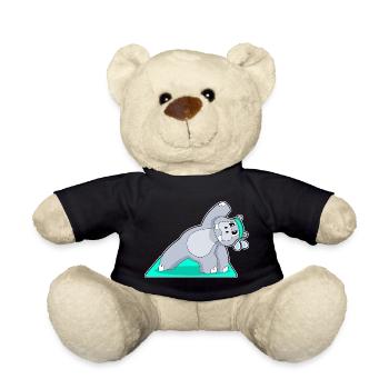 Hippopotamus Yoga Fitness Gymnastics - Teddy Bear - black - Front