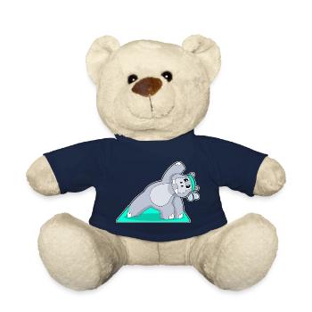 Hippopotamus Yoga Fitness Gymnastics - Teddy Bear - french navy - Front