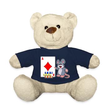 Mouse Poker Cartes de poker Jetons de poker - Nounours - bleu marine - Devant