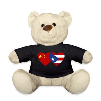 Chine Cuba Drapeau du cœur - Nounours - noir - Devant