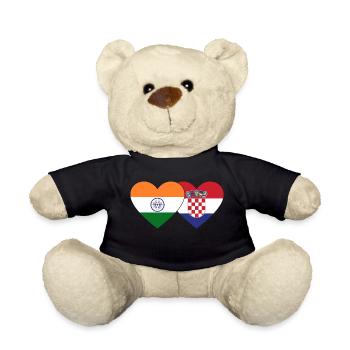 Indien Kroatien Flagge Herz - Teddy - Schwarz - Vorne