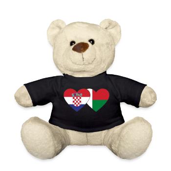 Kroatien Madagaskar Flagge Herz - Teddy - Schwarz - Vorne