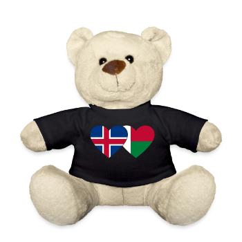 Island Madagaskar Flagge Herz - Teddy - Schwarz - Vorne
