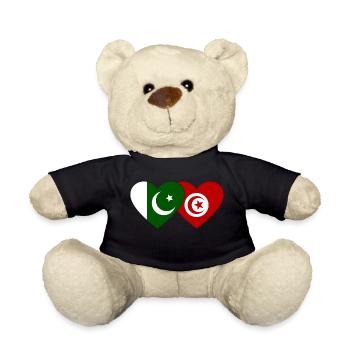 Drapeau Pakistan Tunisie Coeur - Nounours - noir - Devant