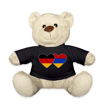 Germany Armenia Flag Heart - Teddy Bear - black - Front