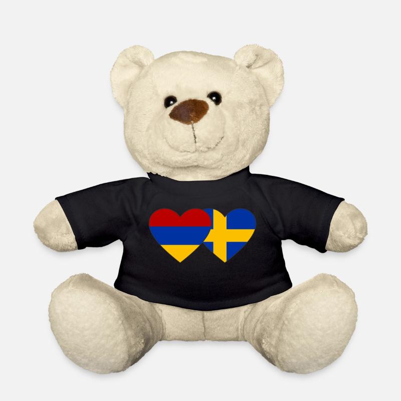 Armenien Schweden Flagge Herz - Teddy - Schwarz