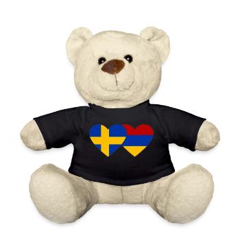 Schweden Armenien Flagge Herz - Teddy - Schwarz - Vorne