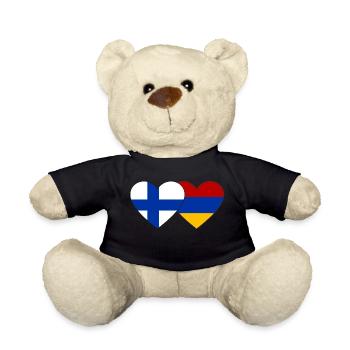 Finnland Armenien Flagge Herz - Teddy - Schwarz - Vorne