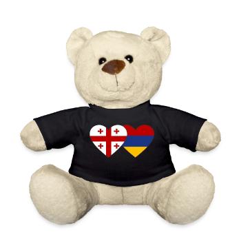Georgia Armenia Flag Heart - Teddy Bear - black - Front