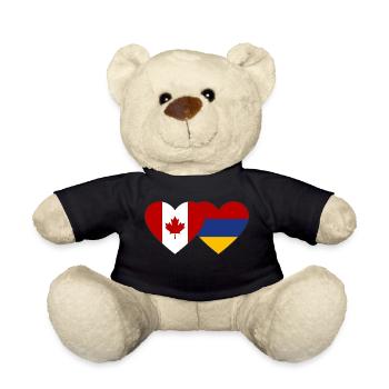 Kanada Armenien Flagge Herz - Teddy - Schwarz - Vorne