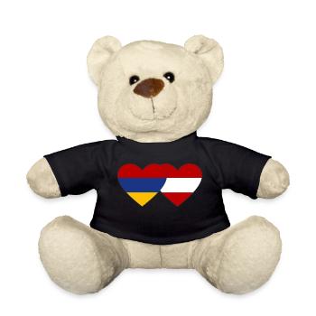 Armenia Austria Flag Heart - Teddy Bear - black - Front