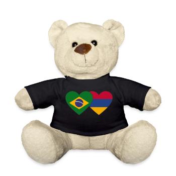 Brasilien Armenien Flagge Herz - Teddy - Schwarz - Vorne