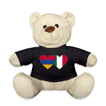 Armenia Italy Flag Heart - Teddy Bear - black - Front