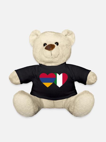 Arménie Italie Drapeau Coeur - Nounours - noir