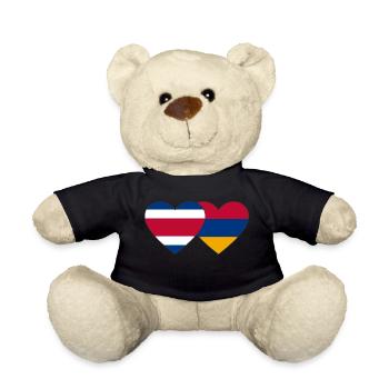 Costa Rica Arménie Drapeau Coeur - Nounours - noir - Devant