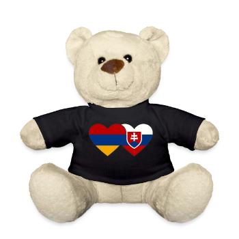 Armenien Slowakei Flagge Herz - Teddy - Schwarz - Vorne