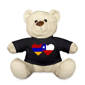 Armenia Chile Flag Heart - Teddy Bear - black - Front