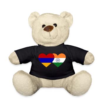 Armenia India Flag Heart - Teddy Bear - black - Front
