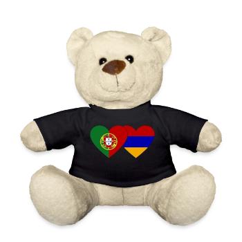 Portugal Armenien Flagge Herz - Teddy - Schwarz - Vorne
