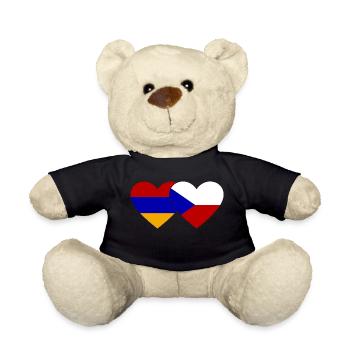 Arménie République tchèque Drapeau Coeur - Nounours - noir - Devant