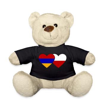 Arménie Pologne Drapeau Coeur - Nounours - noir - Devant