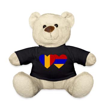Rumänien Armenien Flagge Herz - Teddy - Schwarz - Vorne