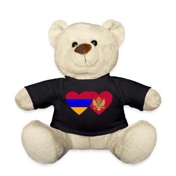 Armenien Montenegro Flagge Herz - Teddy - Schwarz - Vorne