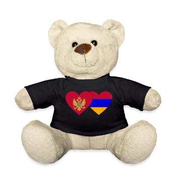 Montenegro Armenien Flagge Herz - Teddy - Schwarz - Vorne