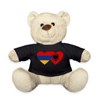 Armenien Albanien Flagge Herz - Teddy - Schwarz - Vorne