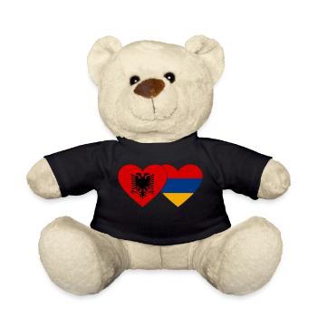 Albanien Armenien Flagge Herz - Teddy - Schwarz - Vorne