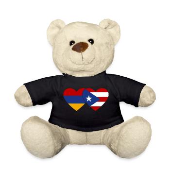 Armenia Cuba flag heart - Teddy Bear - black - Front