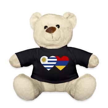 Uruguay Armenien Flagge Herz - Teddy - Schwarz - Vorne