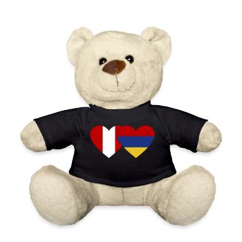 Peru Armenien Flagge Herz - Teddy - Schwarz - Vorne