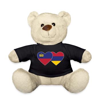 Liechtenstein Armenien Flagge Herz - Teddy - Schwarz - Vorne
