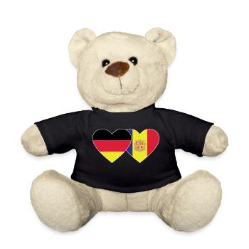 Germany Andorra Flag Heart - Teddy Bear - black - Front
