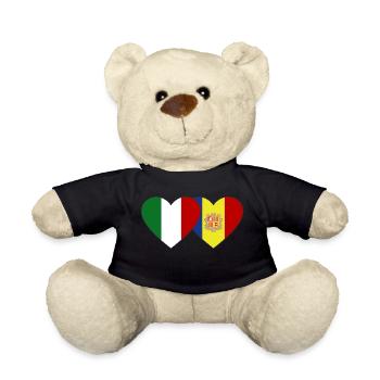 Italien Andorra Flagge Herz - Teddy - Schwarz - Vorne