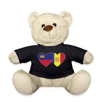 Liechtenstein Andorra Flagge Herz - Teddy - Schwarz - Vorne
