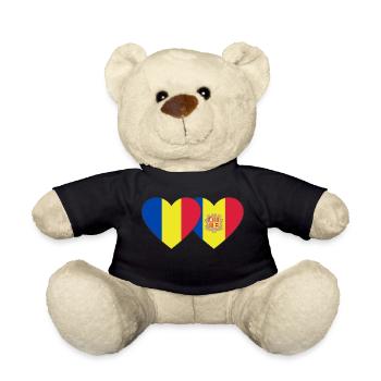 Rumänien Andorra Flagge Herz - Teddy - Schwarz - Vorne