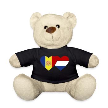 Andorra Holland Flag Heart - Teddy Bear - black - Front