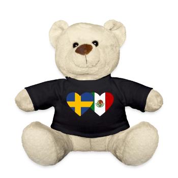 Suède Mexique Flag Heart - Nounours - noir - Devant