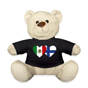 Mexiko Finnland Flagge Herz - Teddy - Schwarz - Vorne