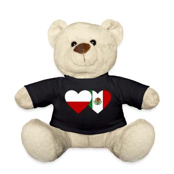 Polen Mexiko Flagge Herz - Teddy - Schwarz - Vorne
