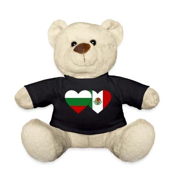 Bulgarie Mexique Flag Heart - Nounours - noir - Devant