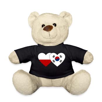 Polen Südkorea Flagge Herz - Teddy - Schwarz - Vorne