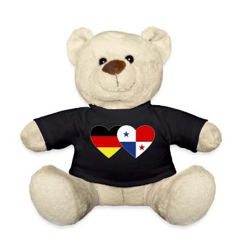Deutschland Panama Flagge Herz - Teddy - Schwarz - Vorne
