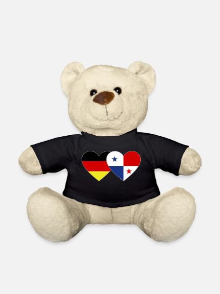 Deutschland Panama Flagge Herz - Teddy - Schwarz