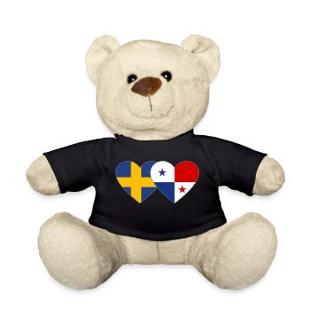 Suède Cœur du drapeau du Panama - Nounours - noir - Devant